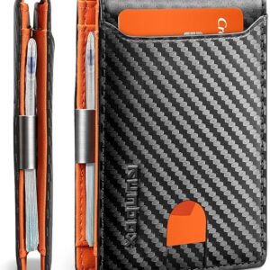 RUNBOX Slim Wallets for Men - Leather Money Clip Mens Wallet